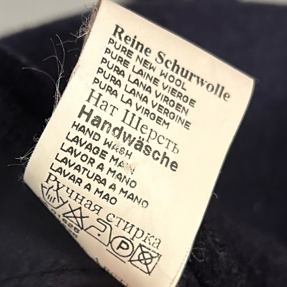 [16] Giesswein Austria Navy Blue Quilted 100% Pure New Wool Zippered Vest Women - Picture 10 of 12